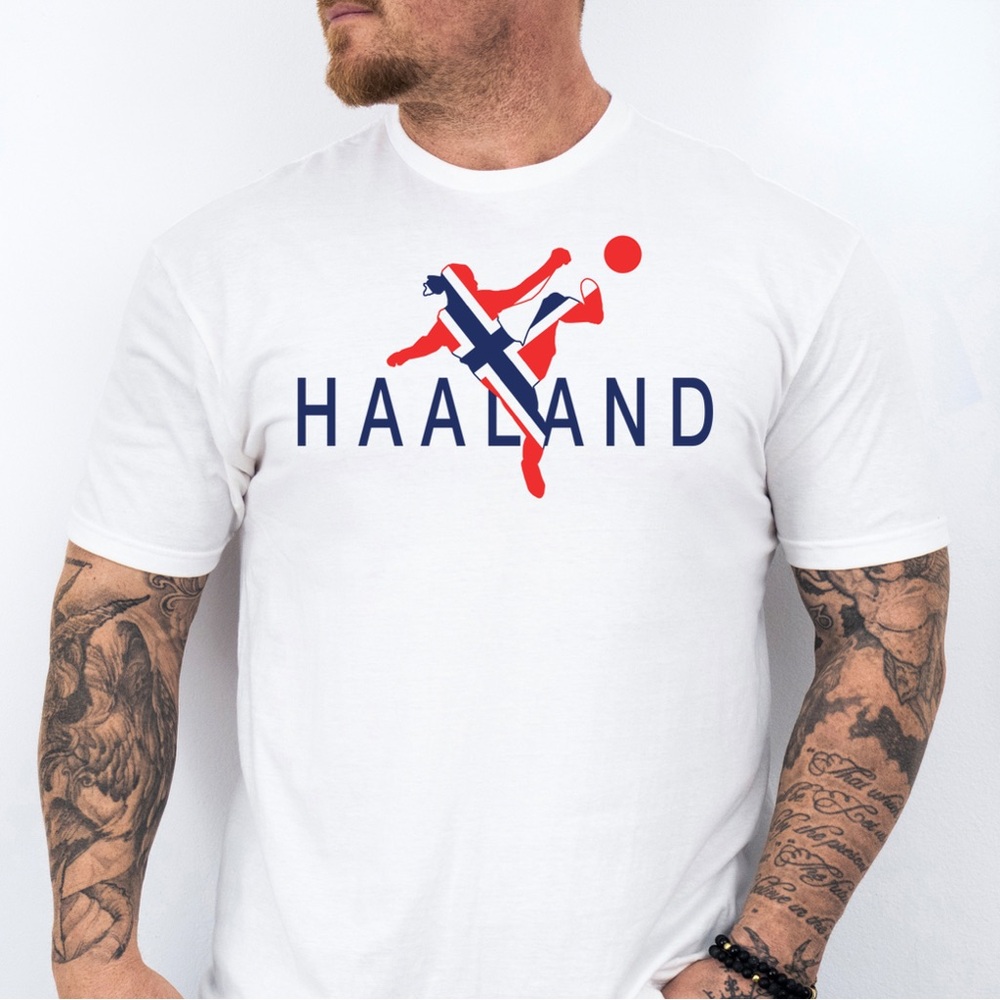 Erling Haaland, Norwegian Soccer Player World Cup themed T-Shirt | Adult & Kids